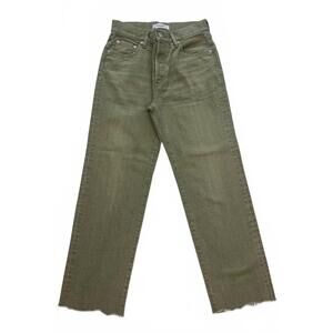 NEW MOUSSY women's sewaren straight crop pants in khaki green